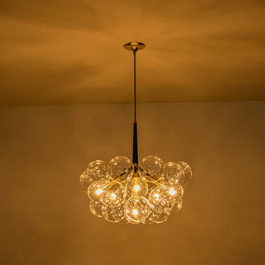 Contemporary Clear Glass Bubble Chandelier