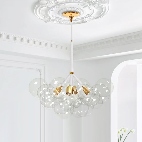 Contemporary Clear Glass Bubble Chandelier