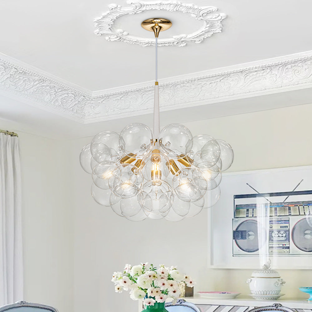 Contemporary Clear Glass Bubble Chandelier