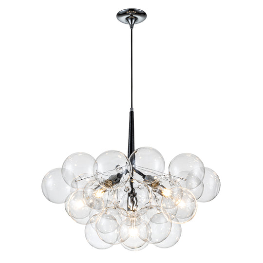 Contemporary Clear Glass Bubble Chandelier