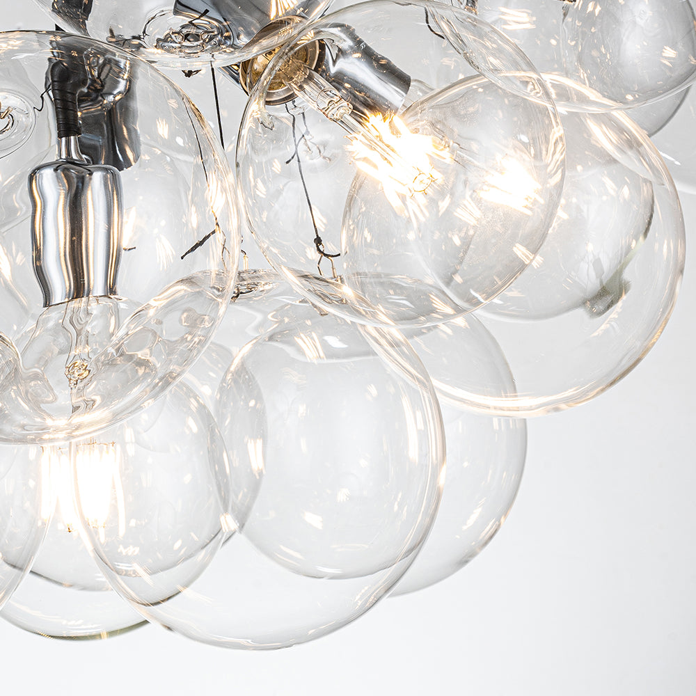 Contemporary Clear Glass Bubble Chandelier