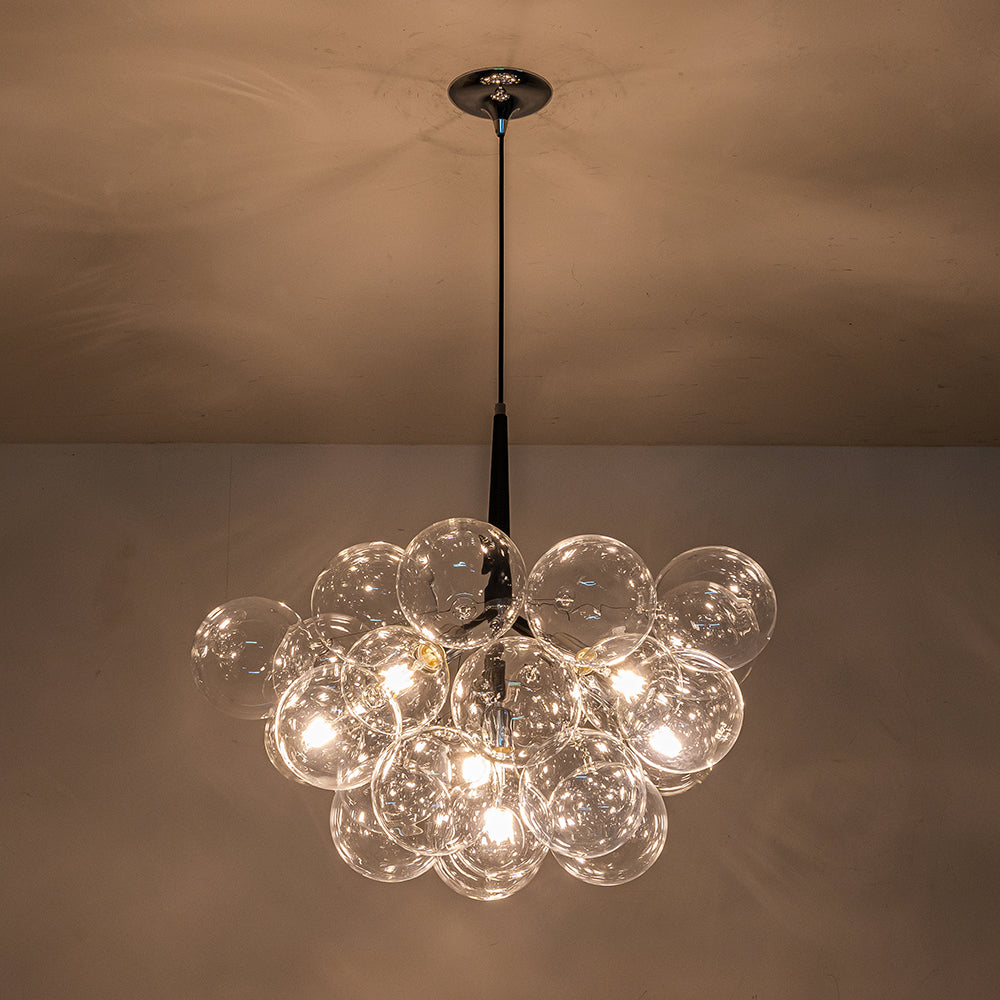 Contemporary Clear Glass Bubble Chandelier