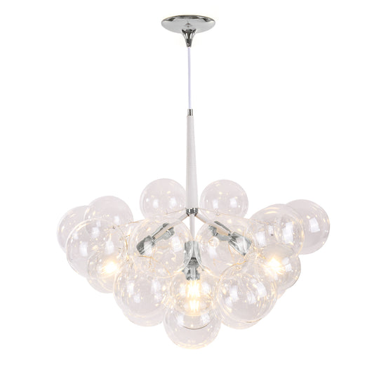 Contemporary Clear Glass Bubble Chandelier