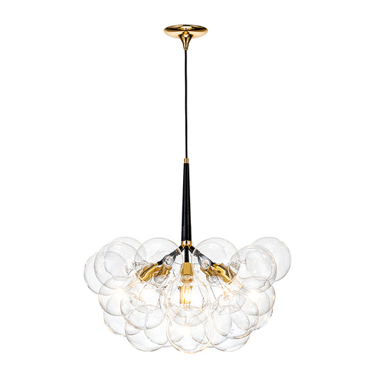 Contemporary Clear Glass Bubble Chandelier