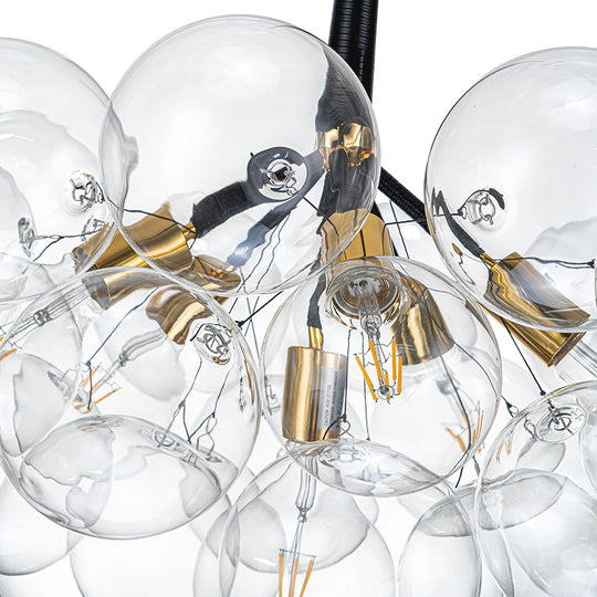 Contemporary Clear Glass Bubble Chandelier