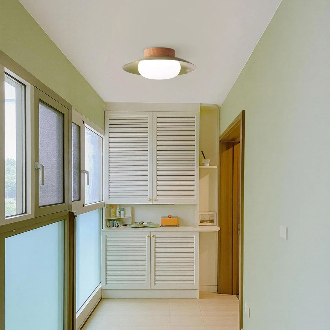 Creamy Three-Color Dimmable LED Dome Round Shape Semi Ceiling Light