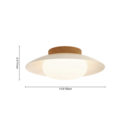 Creamy Three-Color Dimmable LED Dome Round Shape Semi Ceiling Light
