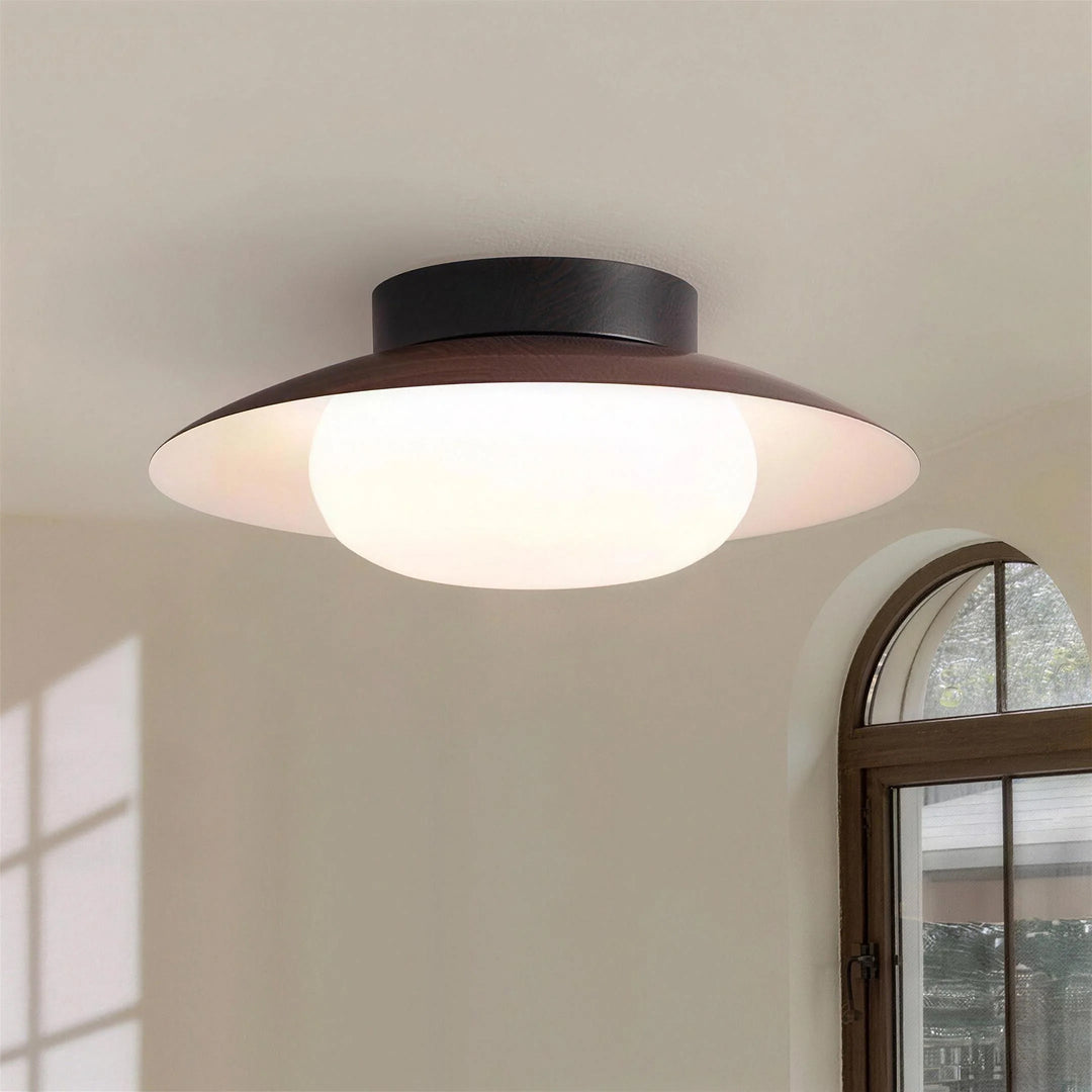Creamy Three-Color Dimmable LED Dome Round Shape Semi Ceiling Light