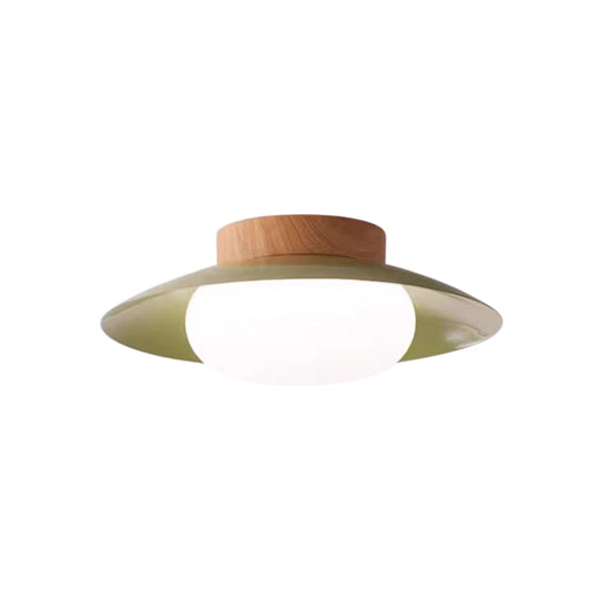 Creamy Three-Color Dimmable LED Dome Round Shape Semi Ceiling Light