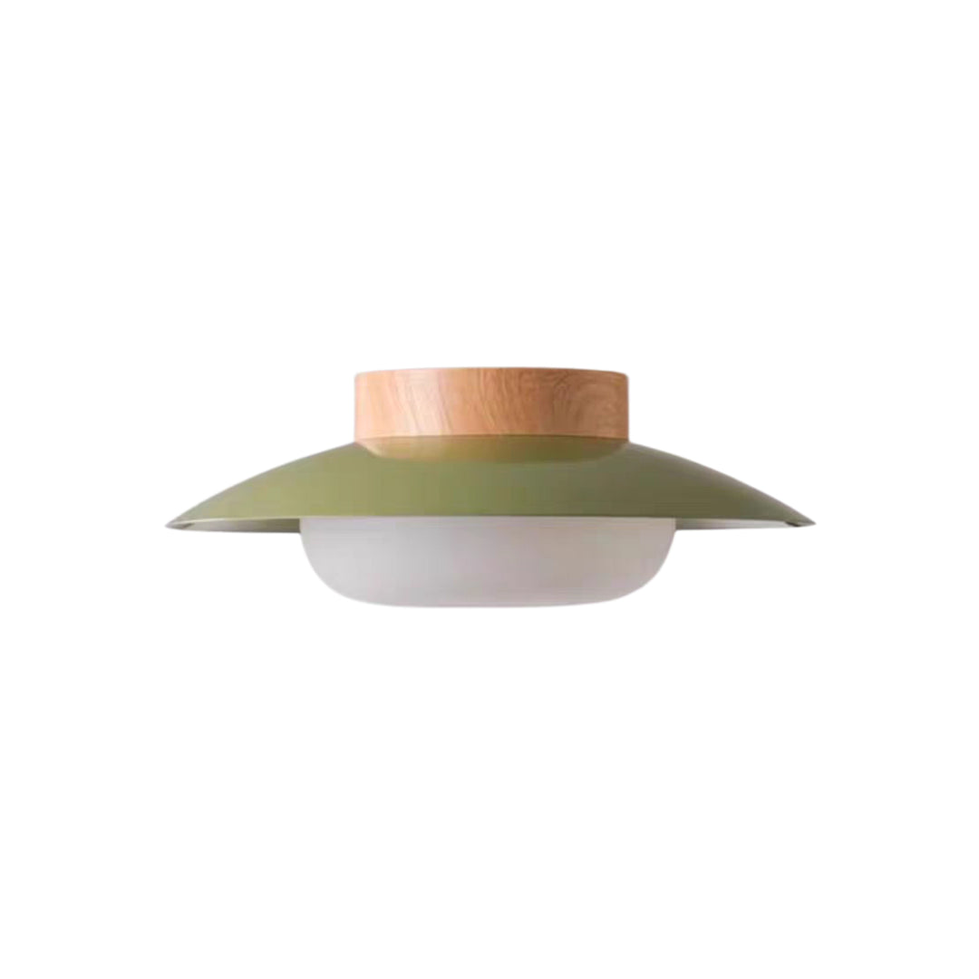 Creamy Three-Color Dimmable LED Dome Round Shape Semi Ceiling Light