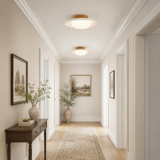Creamy Three-Color Dimmable LED Dome Round Shape Semi Ceiling Light
