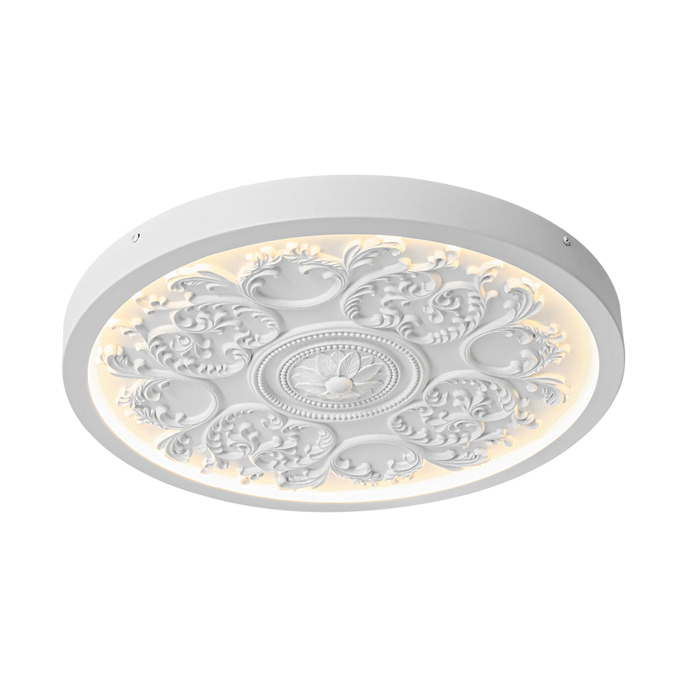 Creative French Style Engraved Flower Resin LED Ceiling Light