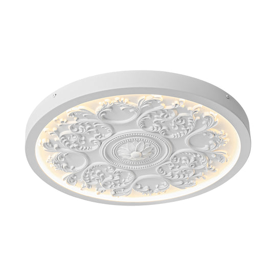 Creative French Style Engraved Flower Resin LED Ceiling Light