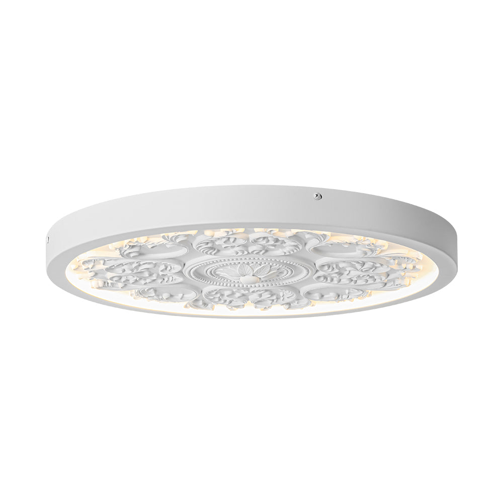 Creative French Style Engraved Flower Resin LED Ceiling Light