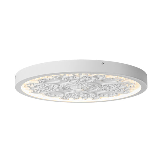Creative French Style Engraved Flower Resin LED Ceiling Light
