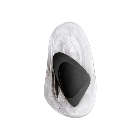 Dimmable Clouded Atmospheric Ice Glass Irregular Round LED Wall Sconce