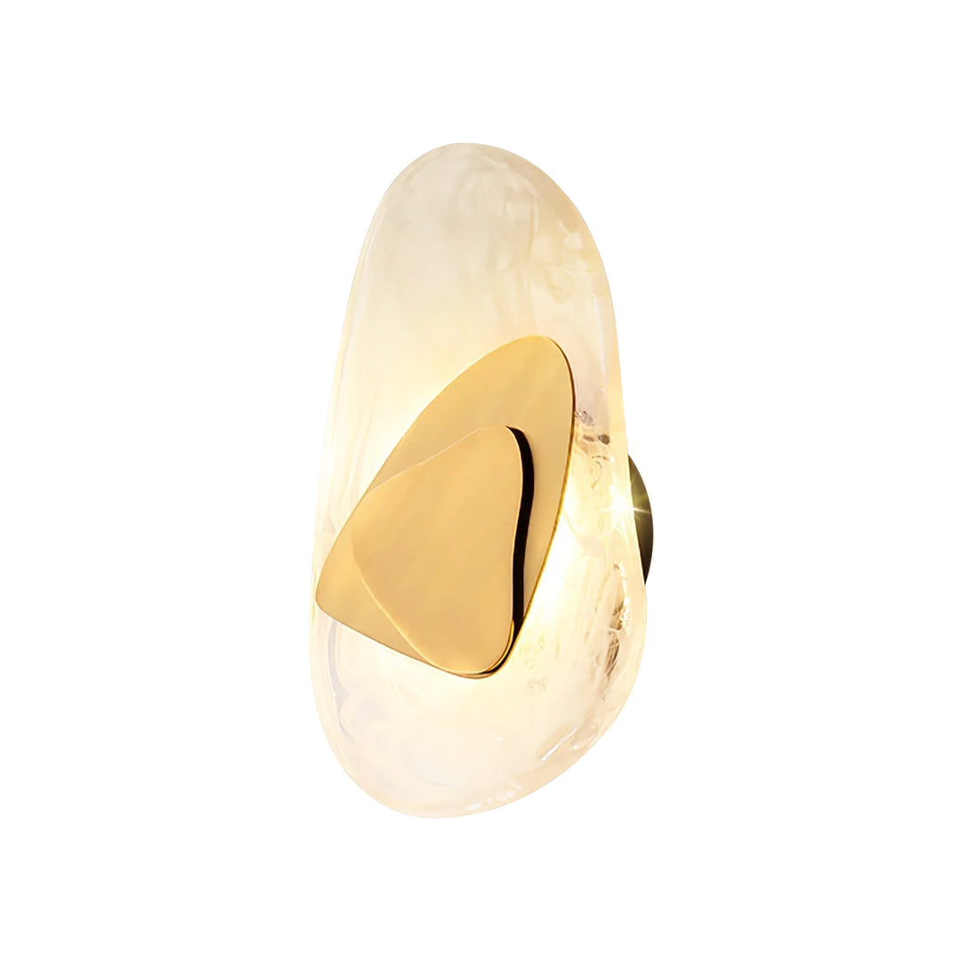 Dimmable Clouded Atmospheric Ice Glass Irregular Round LED Wall Sconce