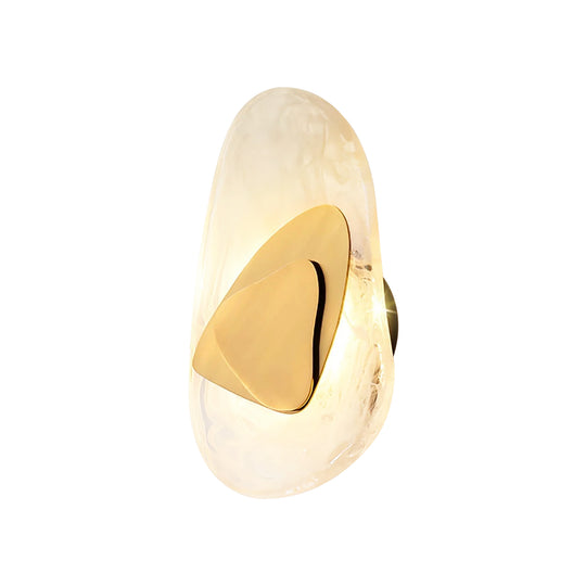Dimmable Clouded Atmospheric Ice Glass Irregular Round LED Wall Sconce