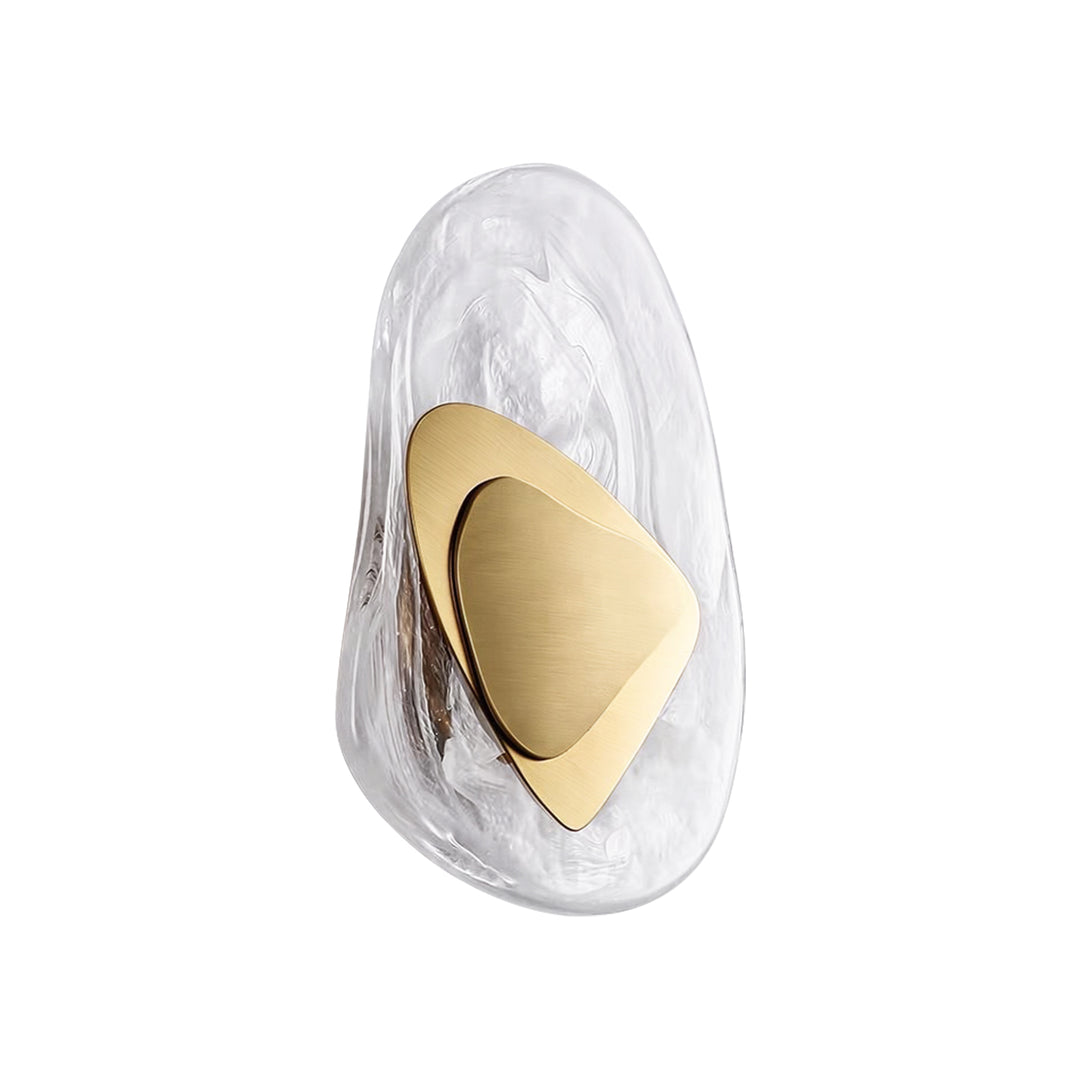 Dimmable Clouded Atmospheric Ice Glass Irregular Round LED Wall Sconce