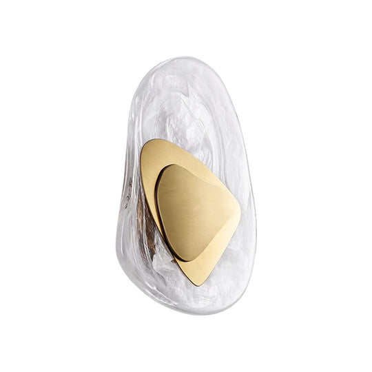 Dimmable Clouded Atmospheric Ice Glass Irregular Round LED Wall Sconce