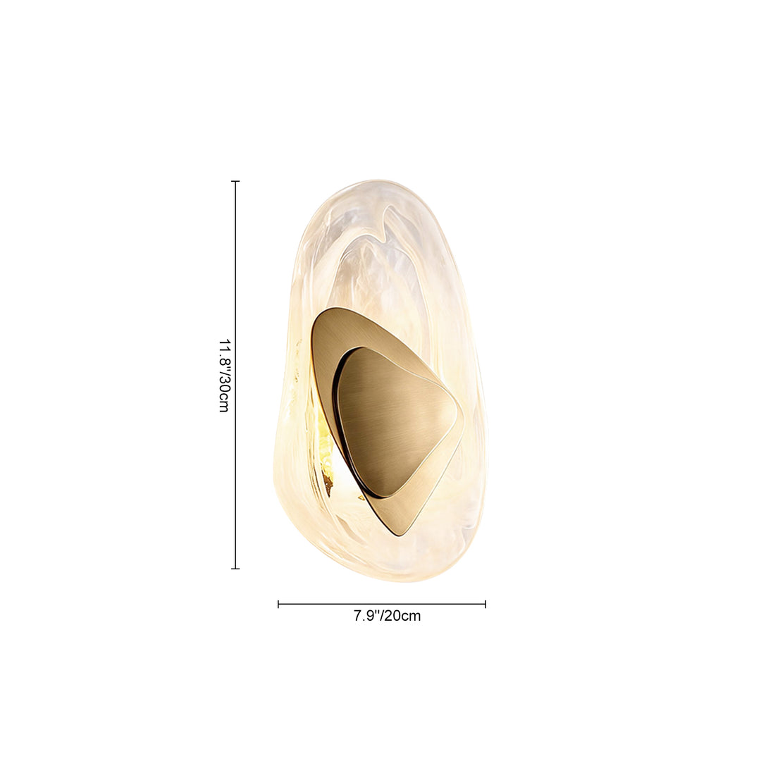 Dimmable Clouded Atmospheric Ice Glass Irregular Round LED Wall Sconce