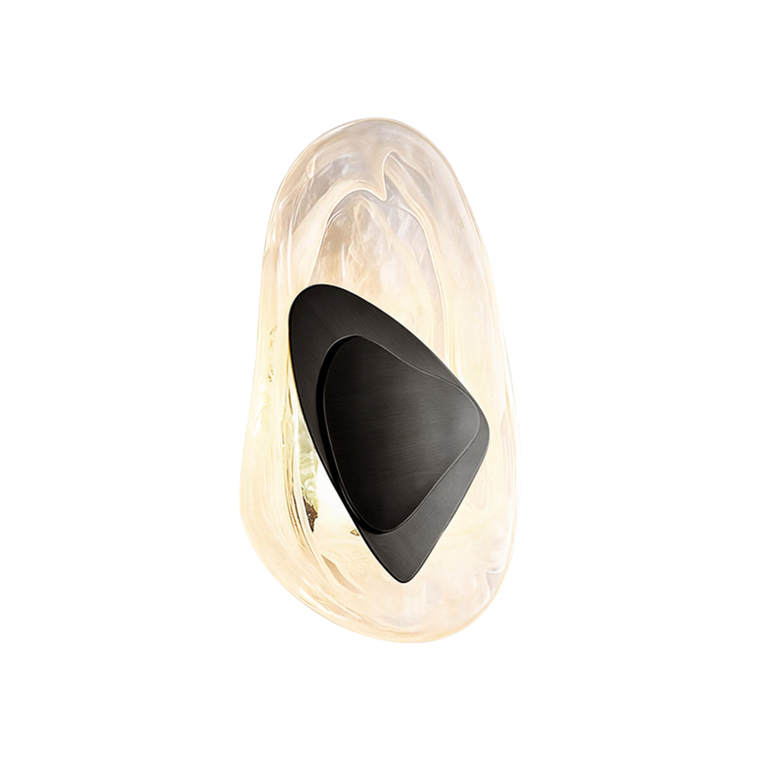 Dimmable Clouded Atmospheric Ice Glass Irregular Round LED Wall Sconce