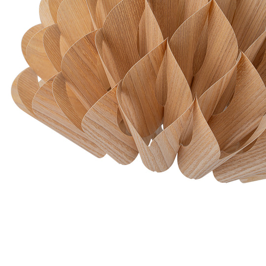 Handmade 1-Light Lotus Wood Grain Pine Cone Pendant