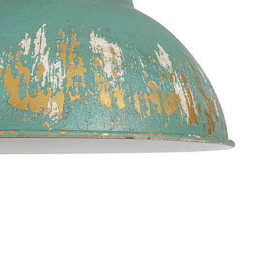 Industrial 1-Light Handmade Peeling Paint Metal Dome Pendant Light