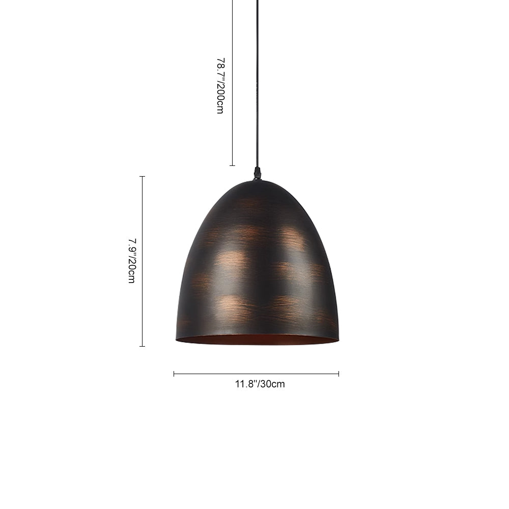 Industrial 1-Light Metal Bell Pendant Light For Dining Table