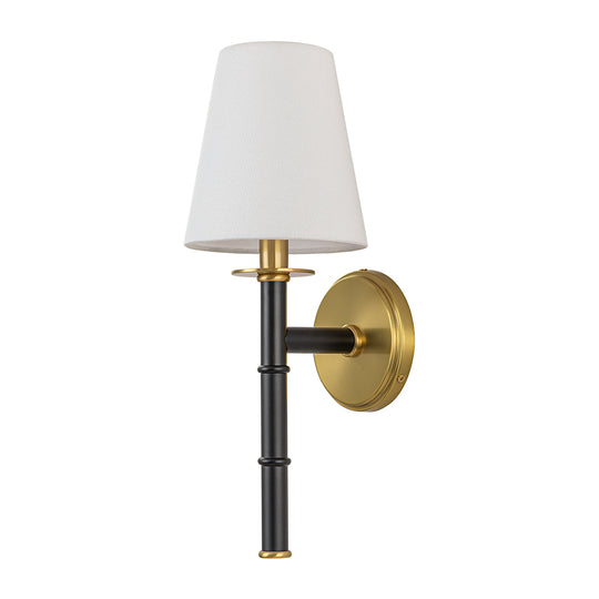 Mid-Century 1-Light Armed Wall Light With Cone Shaded