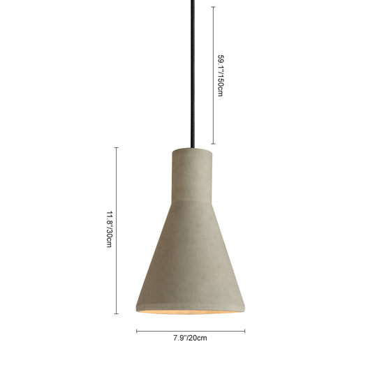 Modern 1-Light Geometric Shape Cement Pendant