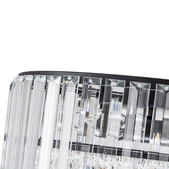 Modern 3-Light Round Drum Crystal Flush Ceiling Light