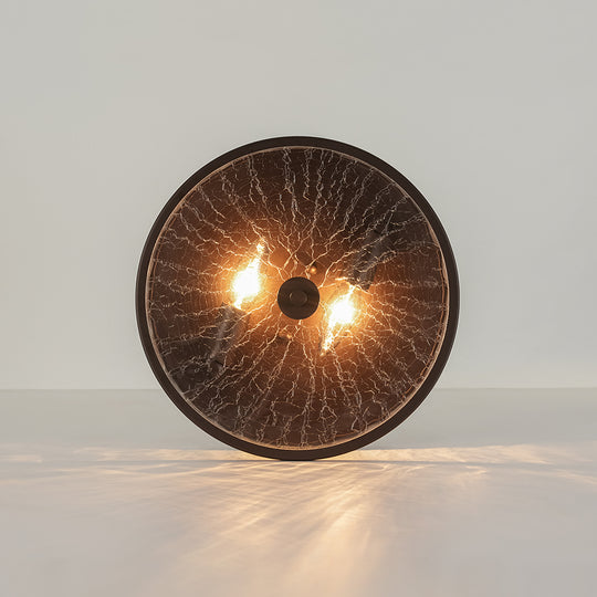 Modern Farmhouse 2-Light Crackled Glass Shade Flush Ceiling Light