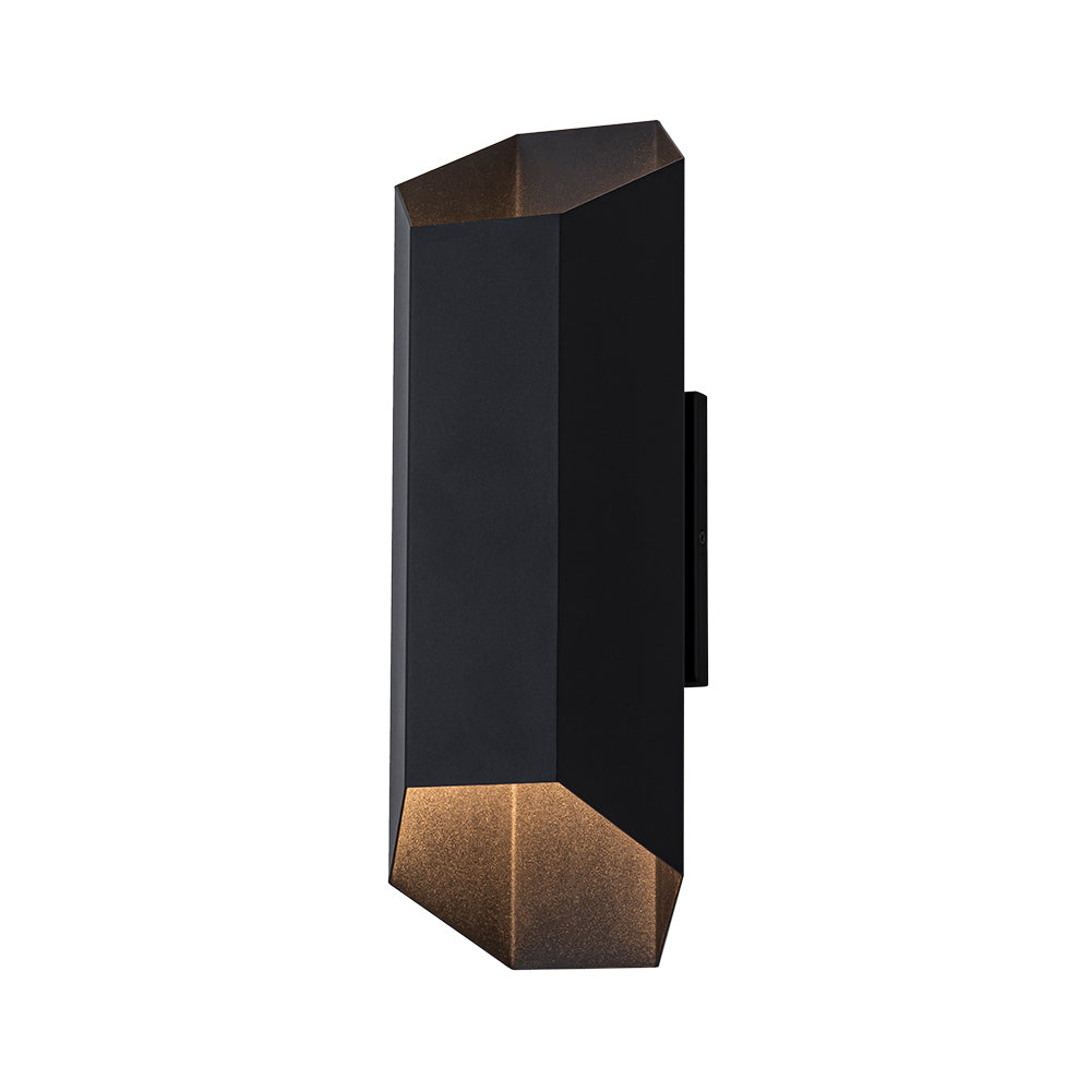 Modern Hexagonal IP54 Black Geometric LED Outdoor Wall Sconce