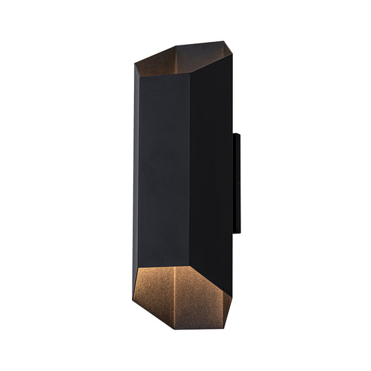 Modern Hexagonal IP54 Black Geometric LED Outdoor Wall Sconce