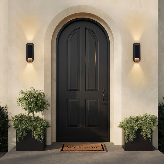 Modern Hexagonal IP54 Black Geometric LED Outdoor Wall Sconce