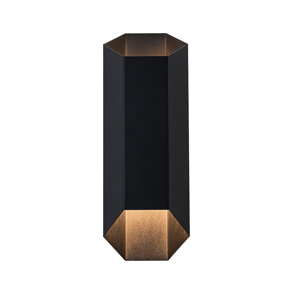 Modern Hexagonal IP54 Black Geometric LED Outdoor Wall Sconce