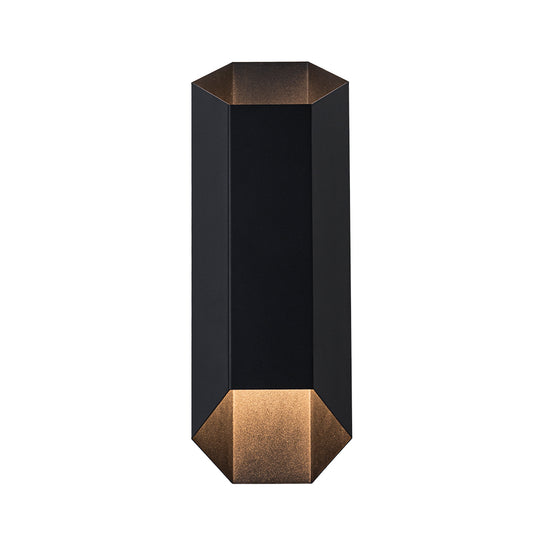 Modern Hexagonal IP54 Black Geometric LED Outdoor Wall Sconce