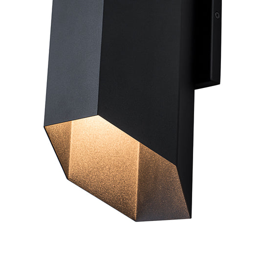 Modern Hexagonal IP54 Black Geometric LED Outdoor Wall Sconce