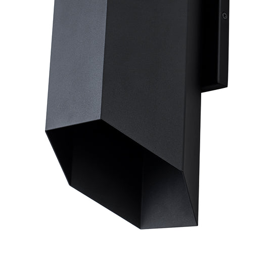 Modern Hexagonal IP54 Black Geometric LED Outdoor Wall Sconce
