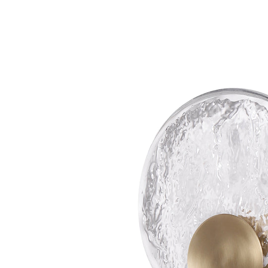 Modern Luxury 1-Light Ripple LED Water Glass Round Wall Light