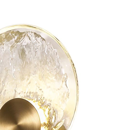 Modern Luxury 1-Light Ripple LED Water Glass Round Wall Light