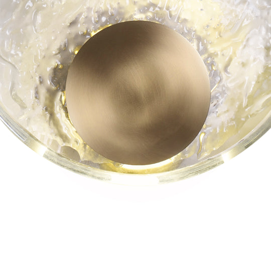 Modern Luxury 1-Light Ripple LED Water Glass Round Wall Light