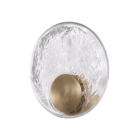 Modern Luxury 1-Light Ripple LED Water Glass Round Wall Light