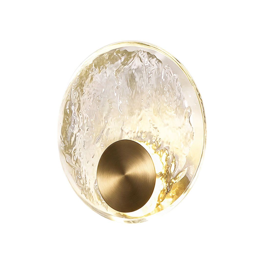 Modern Luxury 1-Light Ripple LED Water Glass Round Wall Light