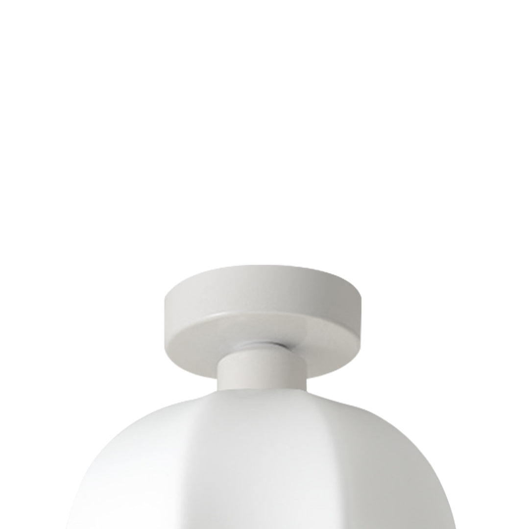 Modern Minimalist 1-Light Scalloped White Dome Shade Ceiling Light