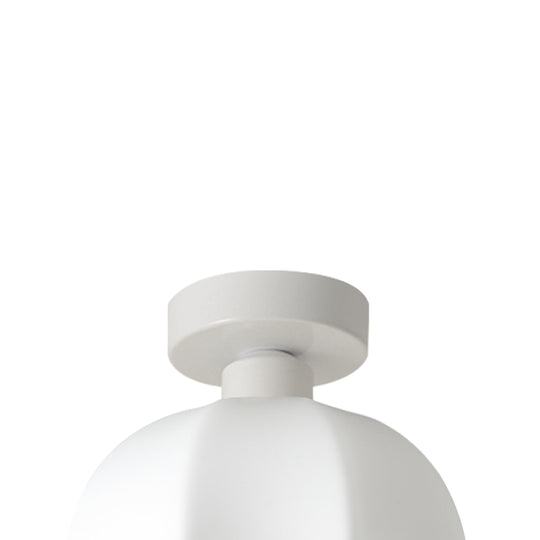 Modern Minimalist 1-Light Scalloped White Dome Shade Ceiling Light
