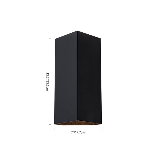 Modern Minimalist IP54 Black Rectangle LED Outdoor Wall Sconce