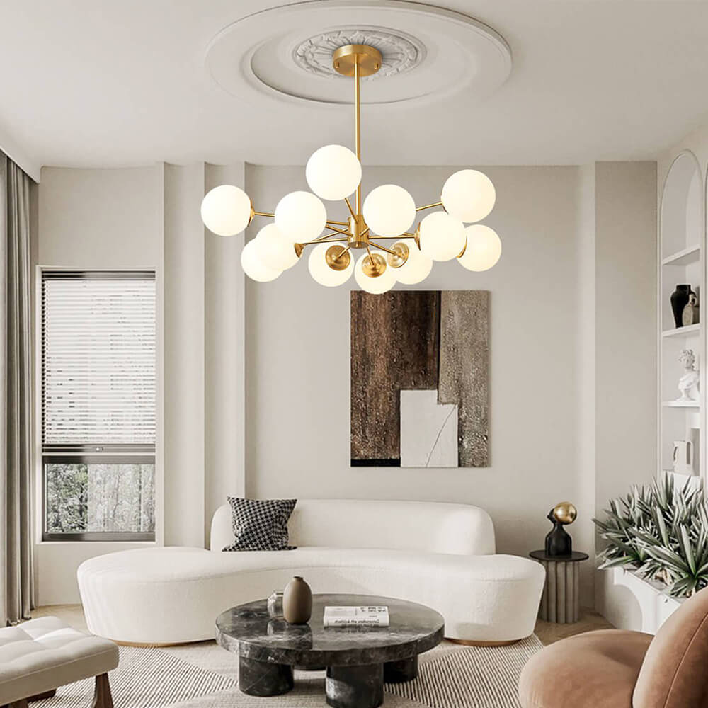 12-Light Mid-Century Bubble Sputnik Chandelier