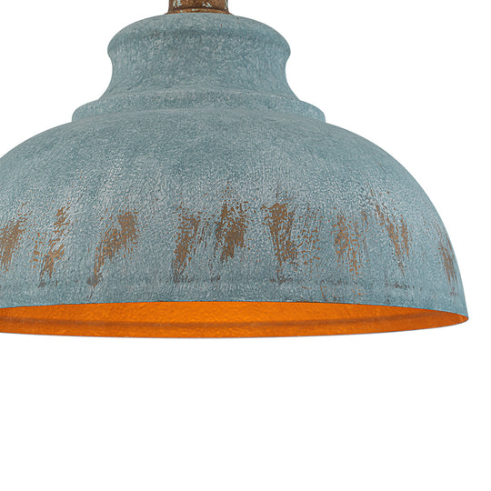 Retro 1-Light Handcrafted Paint Dome Pendant Light